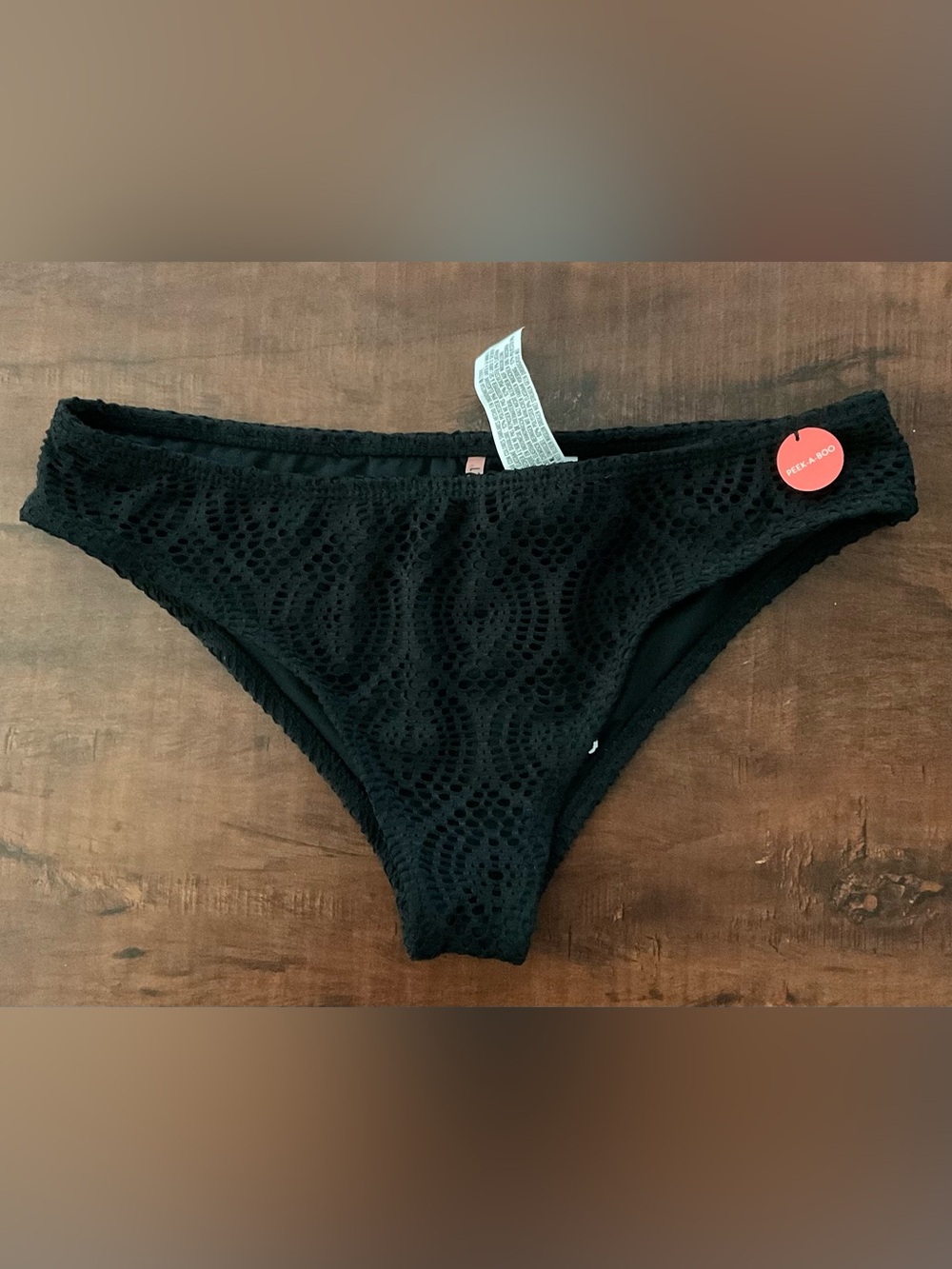 Forever 21 Black Crochet Bikini Brief
